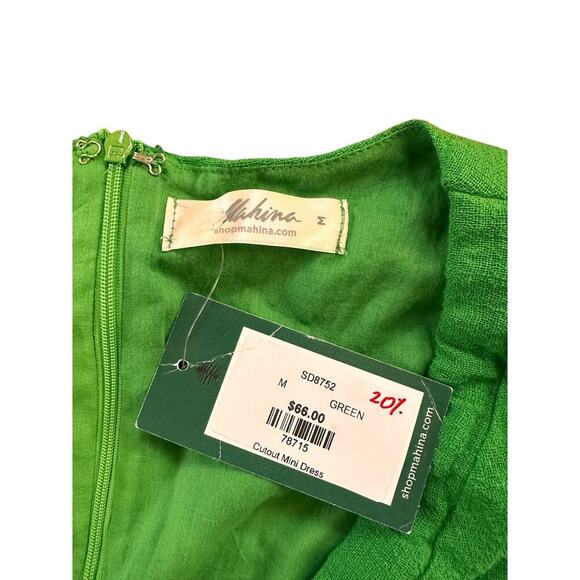 NWT Mahina Green Cutout Mini Dress Size Medium - Picture 4 of 5